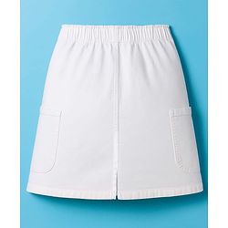 Pine Kids Denim Woven Solid Color Skirt - White