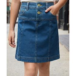 Pine Kids Denim Woven Solid Color Skirt - Blue