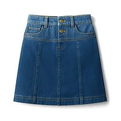 Pine Kids Denim Woven Solid Color Skirt - Blue