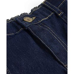 Pine Kids Denim Woven Solid Color Skirt with Pocket - Navy Blue