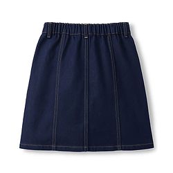 Pine Kids Denim Woven Solid Color Skirt with Pocket - Navy Blue