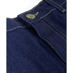 Pine Kids Denim Woven  Solid Color Skirt with Pocket - Navy Blue