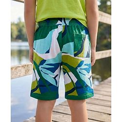Pine Kids Looper Shorts with Tropical Theme Print - Multicolor