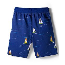 Pine Kids Looper Shorts with Nautical Theme Print - Navy Blue