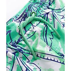 Pine Kids Looper Knit Knee Length Shorts with Tropical Theme Print - Multicolor