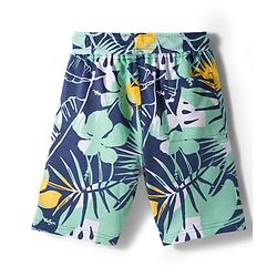 Pine Kids Looper Shorts with Tropical Theme Print - Multicolor