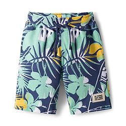 Pine Kids Looper Shorts with Tropical Theme Print - Multicolor
