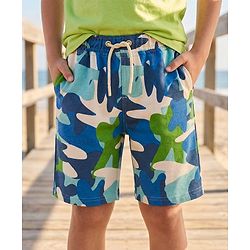 Pine Kids Looper Shorts With Camouflage Print - Multicolor