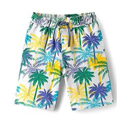 Pine Kids Looper Shorts With Palm Tree Print - White