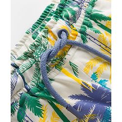 Pine Kids Looper Shorts With Palm Tree Print - White