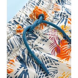 Pine Kids Looper Shorts With Leaf Print - Off White
