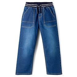 Pine Kids Denim Woven Full Length Washed Jeans - Blue