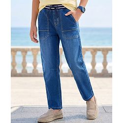 Pine Kids Denim Woven Full Length Washed Jeans - Blue