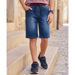 Pine Kids Denim Woven Washed Shorts - Blue