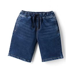 Pine Kids Denim Woven Solid Color Shorts - Navy Blue