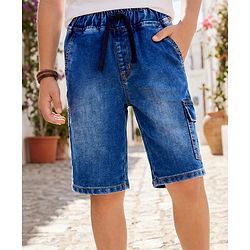 Pine Kids Denim Woven Shorts With Cargo Pocket -Navy Blue