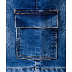 Pine Kids Denim Woven Shorts With Cargo Pocket -Navy Blue
