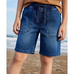 Pine Kids Denim Woven Washed Shorts - Blue