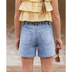 Pine Kids Cotton Woven Solid Shorts - Blue