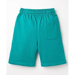 Pine Kids Looper Knit Knee Length Text Printed Short - Navy Blue