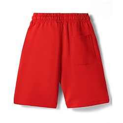 Pine Kids 100% Cotton Knit Number Printed Shorts - Red