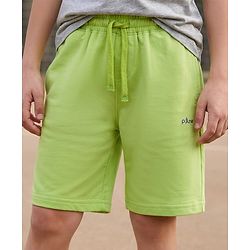 Pine Kids Looper Knit Solid Colour Shorts - Lime Green