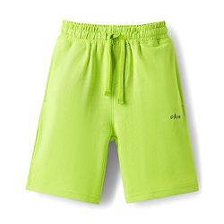 Pine Kids Looper Knit Solid Colour Shorts - Lime Green