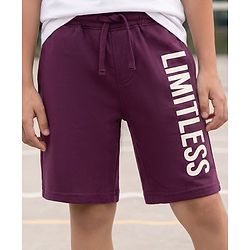 Pine Kids Looper Knit Shorts With Limitless Print - Wine