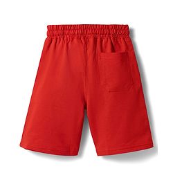 Pine Kids Looper Knit Knee Length Text Printed Shorts - Red
