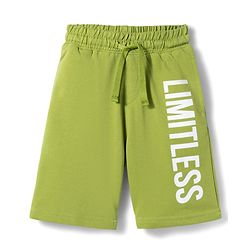 Pine Kids Looper Knit Shorts With Limitless Print - Green