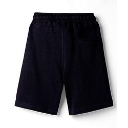 Pine Kids Looper Knit Shorts With Text Print - Black