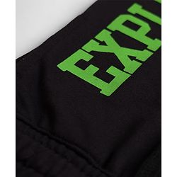 Pine Kids Looper Knit Shorts With Text Print - Black