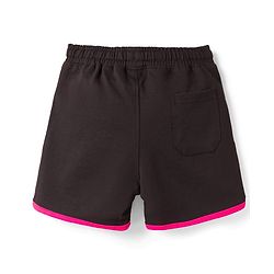 Pine Kids Looper Knit Mid Thigh  Length Shorts with Text & Heart Print - Black