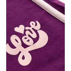 Pine Kids Looper Knit Mid Thigh  Length Shorts with Text Print - Purple