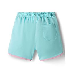 Pine Kids Looper Knit Mid Thigh  Length Shorts with Text Print - Light Blue