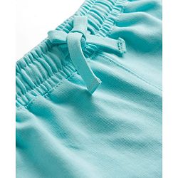 Pine Kids Looper Knit Mid Thigh  Length Shorts with Text Print - Light Blue