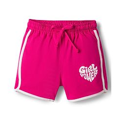 Pine Kids Looper Knit Mid Thigh Length Shorts with Text Heart Print- Fuschia