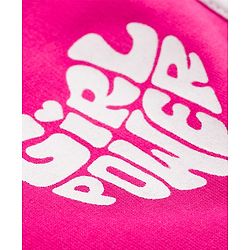 Pine Kids Looper Knit Mid Thigh Length Shorts with Text Heart Print- Fuschia