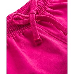 Pine Kids Looper Knit Mid Thigh Length Shorts with Text Heart Print- Fuschia
