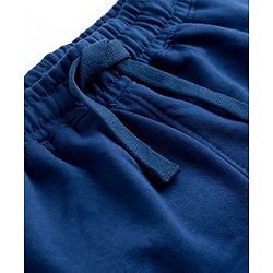 Pine Kids Looper Knit Mid Thigh Length Shorts with Numerical & Text Print- Navy Blue
