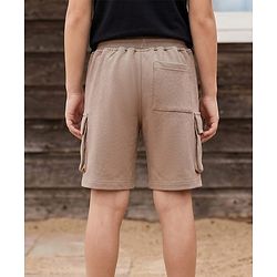 Pine Kids Looper Knit Solid Shorts With Pockets - Cream