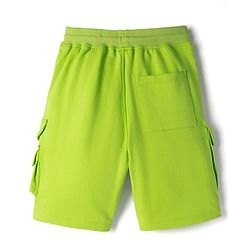 Pine Kids 100% Cotton Knit Knee Length Shorts With Cargo Pockets - Lime Green