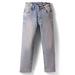 Pine Kids Denim Woven Full Length Solid Jeans - Light Blue