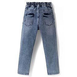 Pine Kids Woven Full Length Solid Denim Jeans - Blue