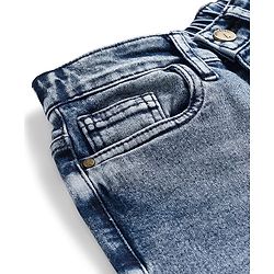 Pine Kids Woven Full Length Solid Denim Jeans - Blue