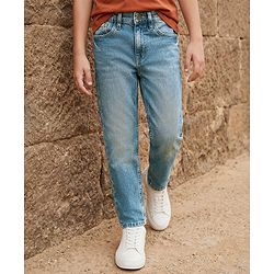 Pine Kids Denim Woven Full Length Tinted Jeans - Blue