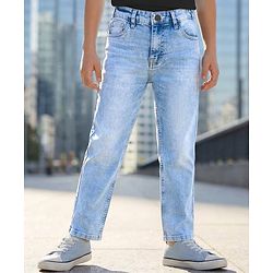 Pine Kids Full Length Washed Denim Jeans - Light Blue