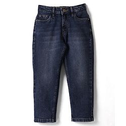 Pine Kids Denim Woven Full Length Washed Jeans - Blue