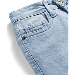 Pine Kids Denim Woven Full Length Washed Jeans - Light Blue