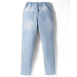 Pine Kids Denim Woven Full Length Washed Jeans - Light Blue